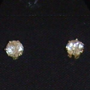 House of Nikolas Silver-Tone and Cubic Zirconia Stud Earrings